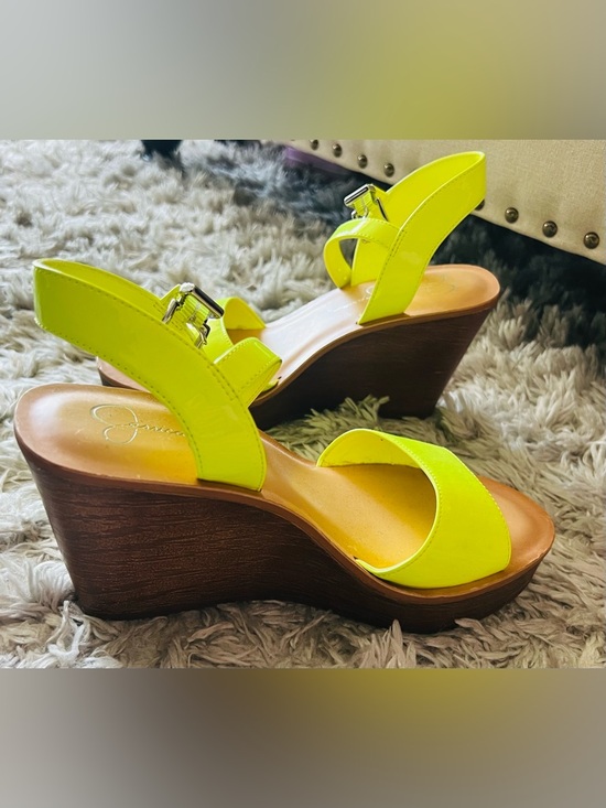 Jessica Simpson Shoes - Jessica Simpson Neon Yellow Wedge Sandals - Women's Platform Heel
